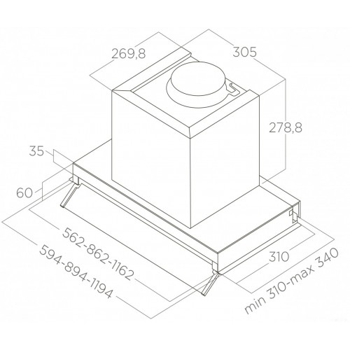 Вытяжка Elica Box In LX/BL MAT/A/90