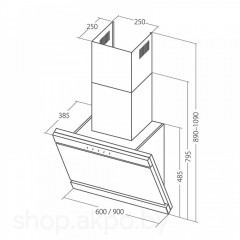 Вытяжка AKPO Kastos 60 WK-9 (белый/нержавеющая сталь)