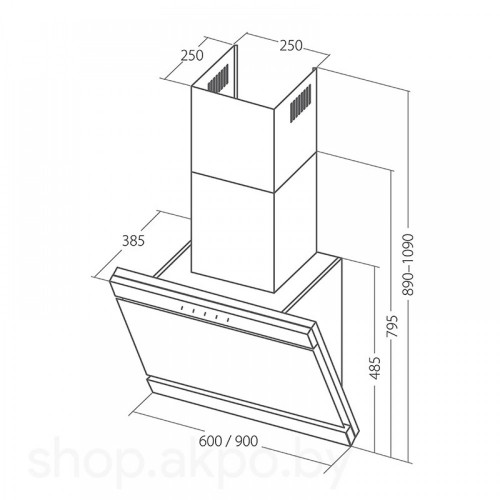 Вытяжка AKPO Kastos 60 WK-9 (белый/нержавеющая сталь)