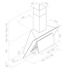 Вытяжка Pando P-732/90 CR.Negro 750 SEC 008854