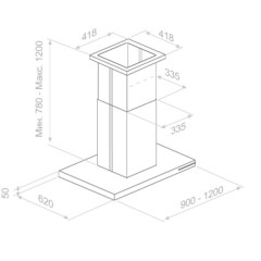 Вытяжка Pando I-401/120X60 IX 1250 ECO SEC 008383