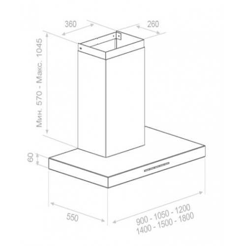 Вытяжка Pando P-861/90 IX 1050 009332