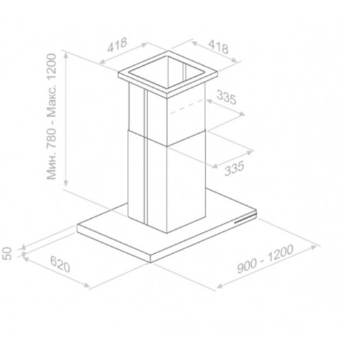 Вытяжка Pando I-401/90X60 IX 1250 ECO SEC 008380