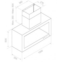 Вытяжка Pando P-960/100 Inox/Blanco Brillo V1250 009402