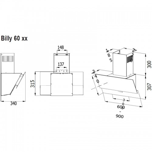Вытяжка Evelux Billy 60 BG