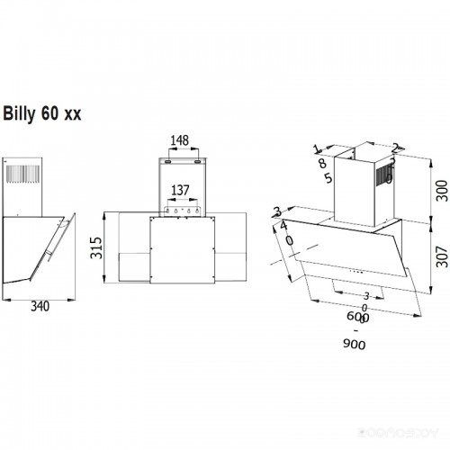 Вытяжка Evelux Billy 60 WG