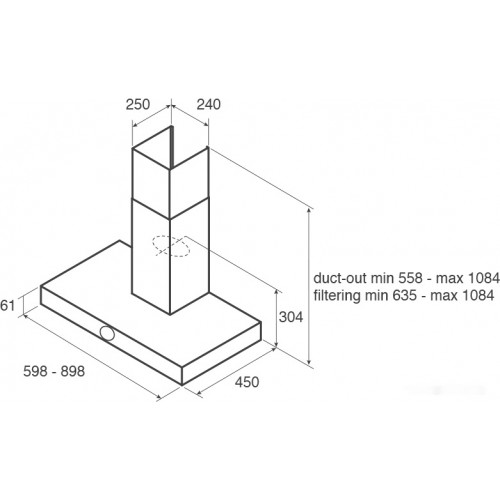 Вытяжка Jet air Touch BL/A/90 PRF0099978A