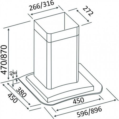 Вытяжка ZorG Technology Stels 1000 90 IX+BK GLASS