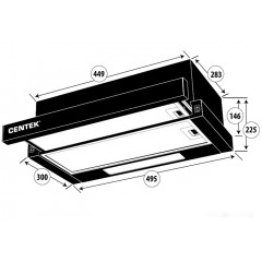 Вытяжка CENTEK CT-1840-50 (белый)