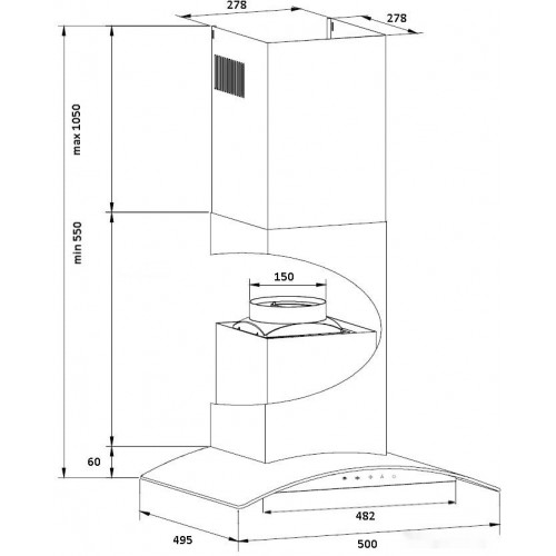 Вытяжка Germes Alt sensor 50 inox