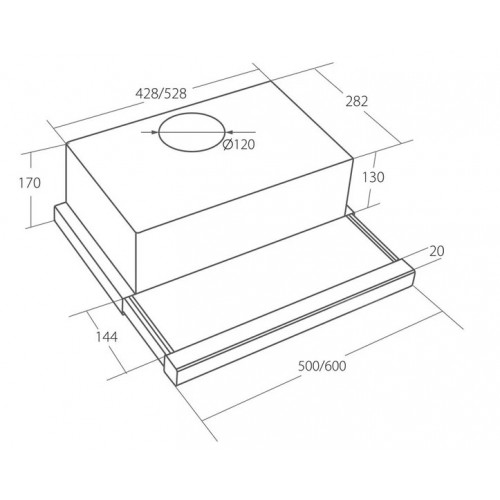 Вытяжка AKPO Light Eco Glass Twin 60 WK-7 Т-300 (черный)