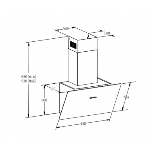 Вытяжка Meferi AIRBOX45BK Light