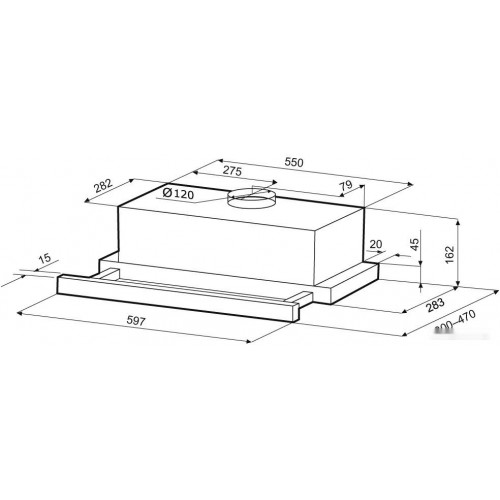 Вытяжка Krona Kamilla T 600 2 мотора (черный)