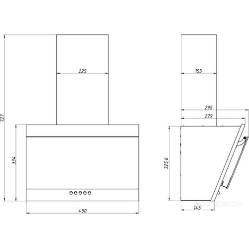Вытяжка Elikor Коралл 50П-430-К3Д 266399 (черный/черное стекло)
