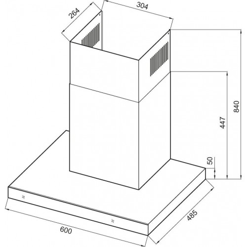 Вытяжка Krona Onyx 600 Glass S (черный)