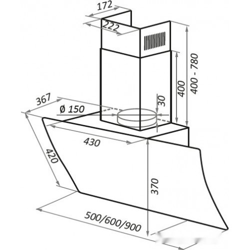 Вытяжка Maunfeld Sky Star Chef 60 (бежевый)