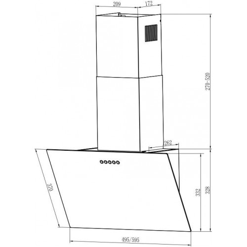 Вытяжка Weissgauff SIGMA 50 Touch Black Glass