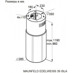 Вытяжка Maunfeld EDELWEISS 39 ISLA White