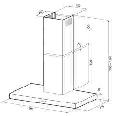 Вытяжка Krona Franziska 600 Inox S (нержавеющая сталь)