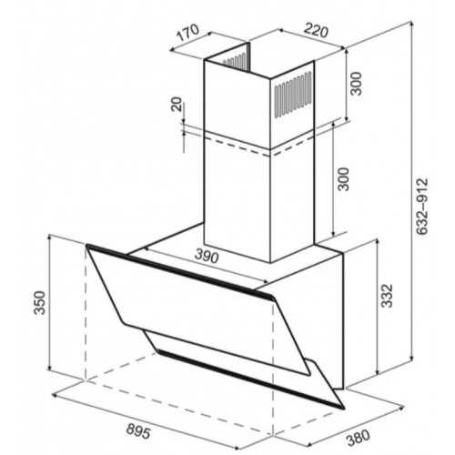 Вытяжка Krona Irma A 900 S (черный)