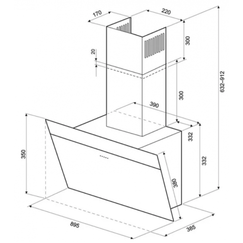 Вытяжка Krona Kristen A 900 S (черный)