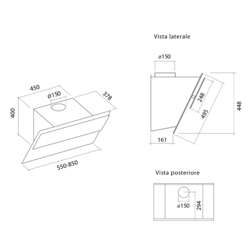 Вытяжка Falmec Design VERSO 55 WHITE CVXN55.E0P2#ZZZF490F