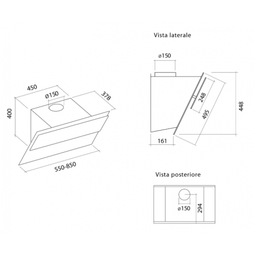 Вытяжка Falmec Design VERSO 85 WHITE CVXN85.E0P2#ZZZF490F