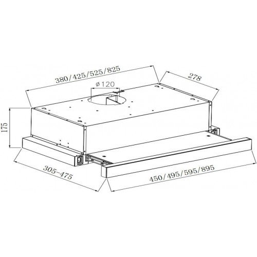 Вытяжка Weissgauff TEL 600 2M Black Glass