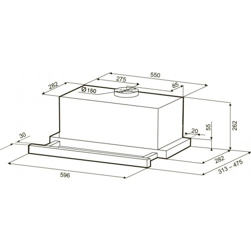 Вытяжка Krona Kamilla T Power 600 Inox КА-00008305 (нержавеющая сталь)