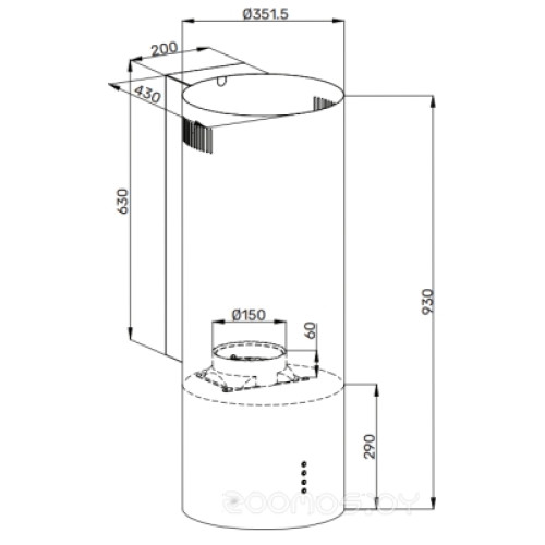 Вытяжка Kuppersberg WL-TUBA 35 X