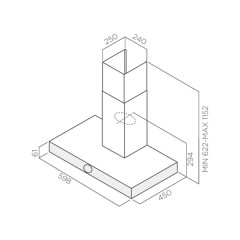 Вытяжка Jet air Touch BL/A/60 PRF0099977