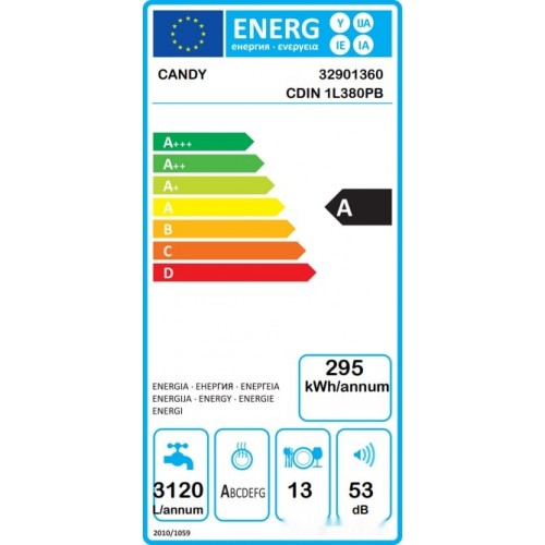 Посудомоечная машина Candy CDIN 1L380PB