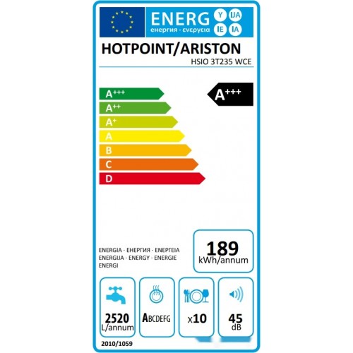 Посудомоечная машина Hotpoint-Ariston HSIO 3T235 WCE