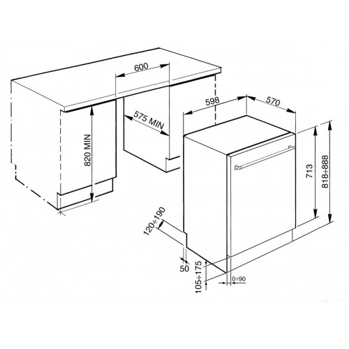 Посудомоечная машина Smeg STX32BLLC