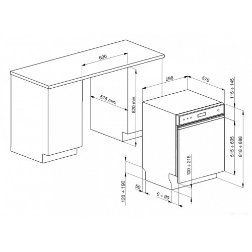 Посудомоечная машина Smeg PL364CN