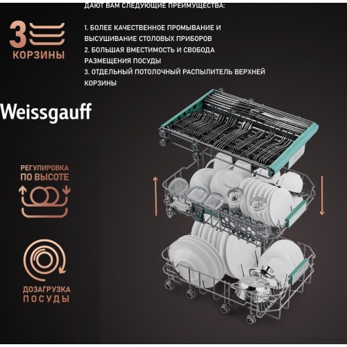 Посудомоечная машина Weissgauff BDW 4140 D Wi-Fi (модификация 2024 года)