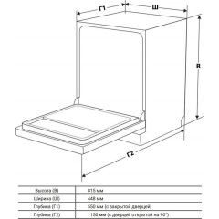 Посудомоечная машина Weissgauff BDW 4536 D Inverter Autoopen Timer Floor