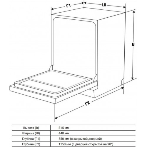 Посудомоечная машина Weissgauff BDW 4536 D Inverter Autoopen Timer Floor