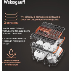 Посудомоечная машина Weissgauff BDW 6037 Inverter AutoOpen Infolight