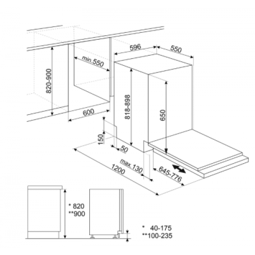 Посудомоечная машина Smeg STL262D