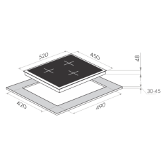 Варочная панель Maunfeld MVI45.3HZ.3BT BK