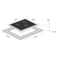 Варочная панель Maunfeld MVI45.3HZ.3BT WH