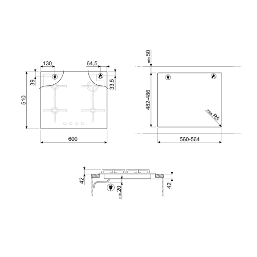 Варочная панель Smeg PV164S2