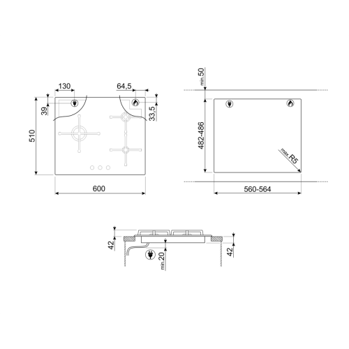 Варочная панель Smeg PV163N2