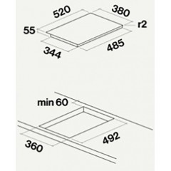 Варочная панель Falmec PIANO INDUZIONE 38x52 2 ZONE (PLUS)