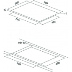 Варочная панель Falmec PIANO INDUZIONE 78x52 (Con Controllo Cappa)