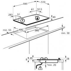 Газовая варочная панель Electrolux GPE363MB
