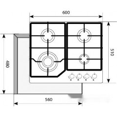 Варочная панель AKPO PGA 604 FGC BL
