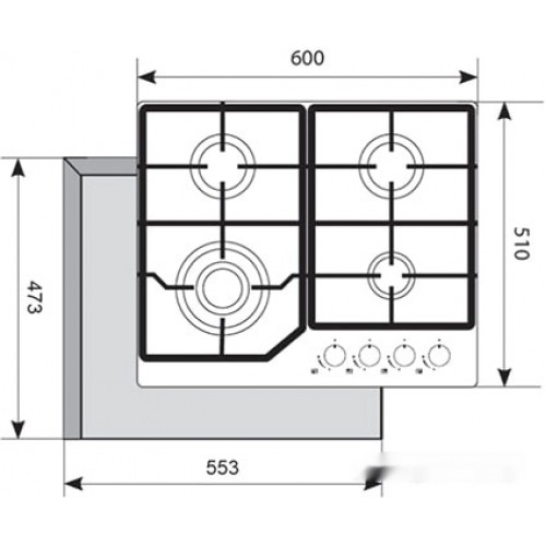 Варочная панель AKPO PGA 604 LXE-3