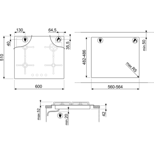 Варочная панель Smeg PV164SSA